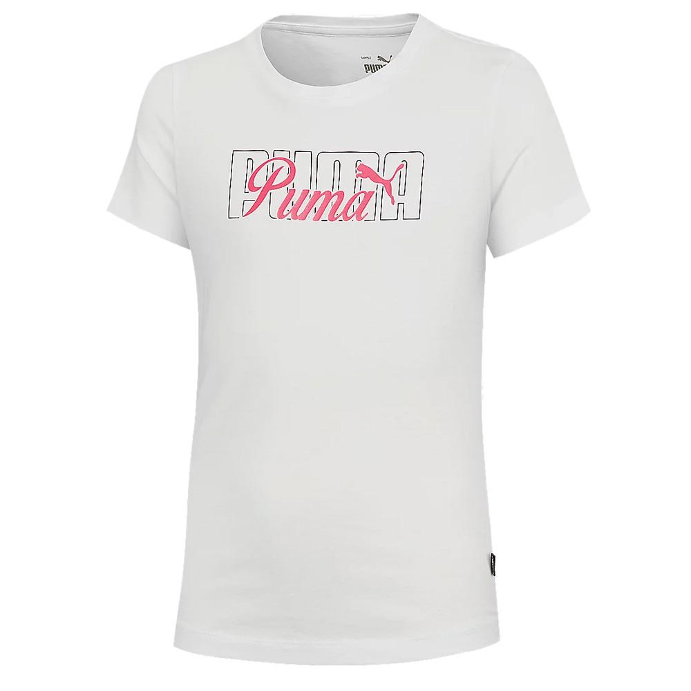 White T-Shirt Girl Puma Script affordable