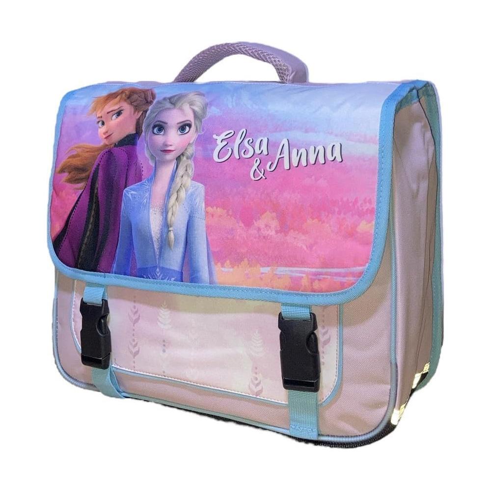Cartable Violet/Rose Fille Elsa & Anna La Reine des Neiges pas cher