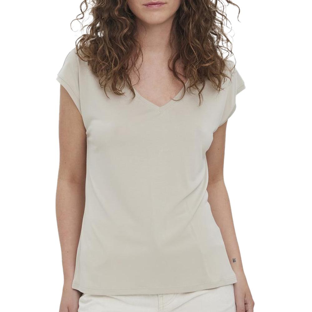 T-shirt Beige Femme Vero Moda 10247666 pas cher