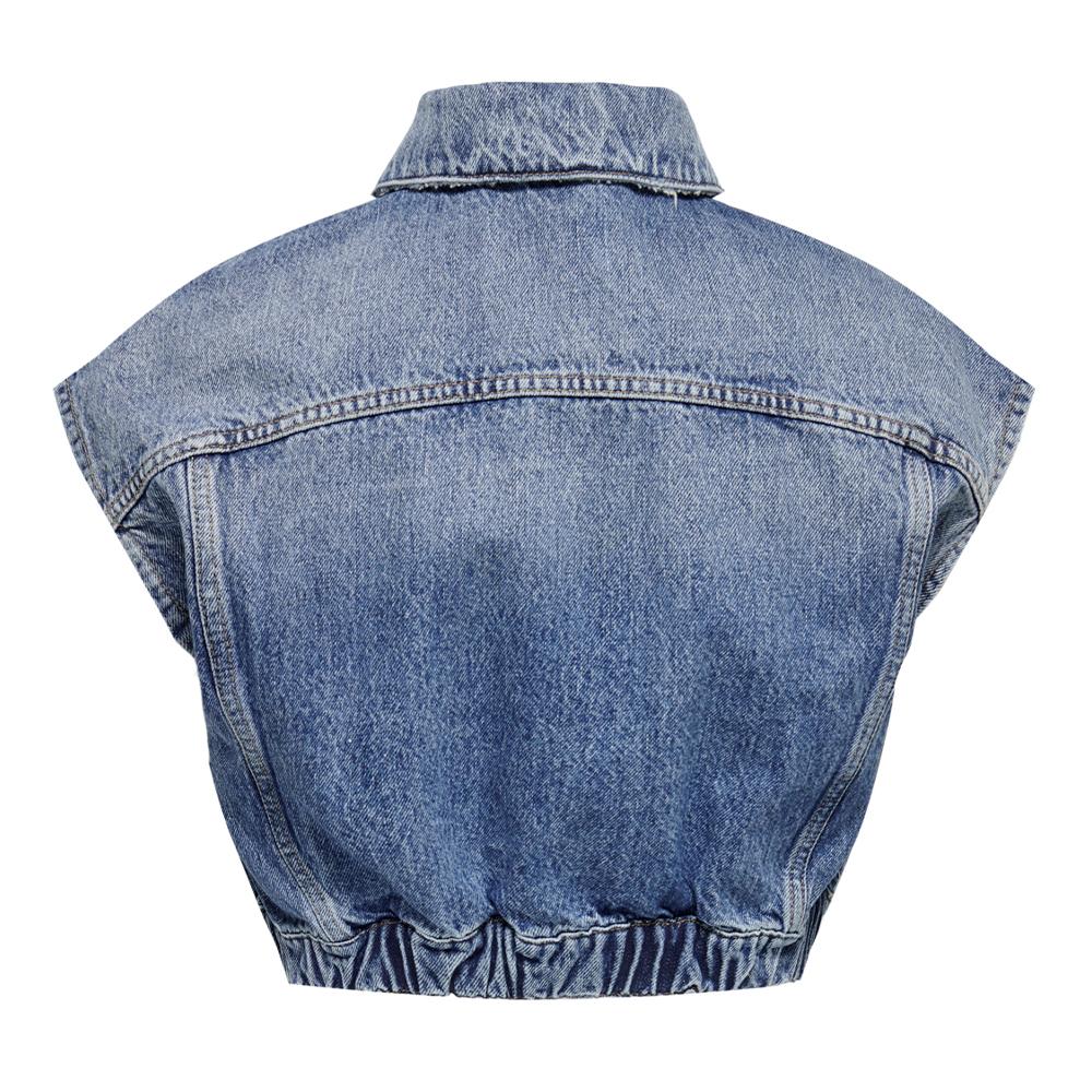 Veste en Jean Bleu Femme Only Waistcoat vue 2