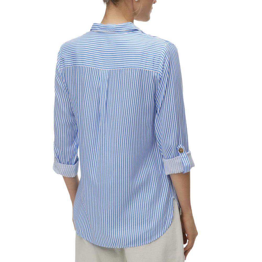 Chemise Bleu moyen/Blanc Femme Vero Moda Bumpy vue 2