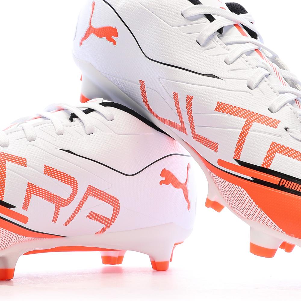 Chaussures de Foot Blanc/Orange Homme Puma Ultra 5 Play FG/AG vue 7