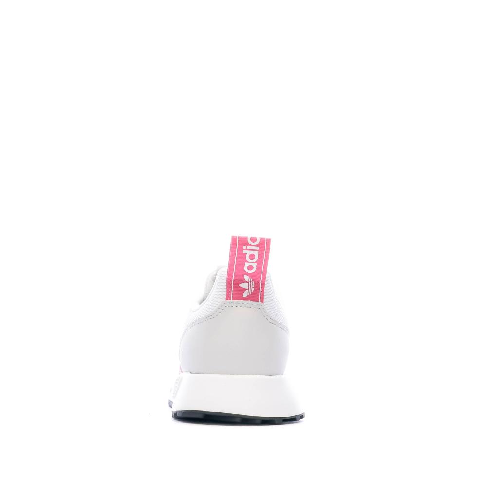 Baskets Blanc/Rose Femme Adidas Multix J vue 3