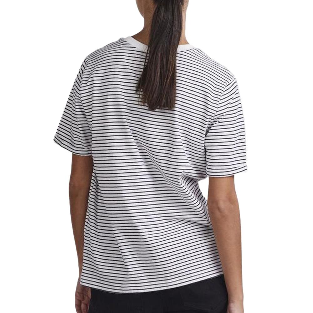 T-shirt Blanc à rayures Femme Pieces Ria vue 2