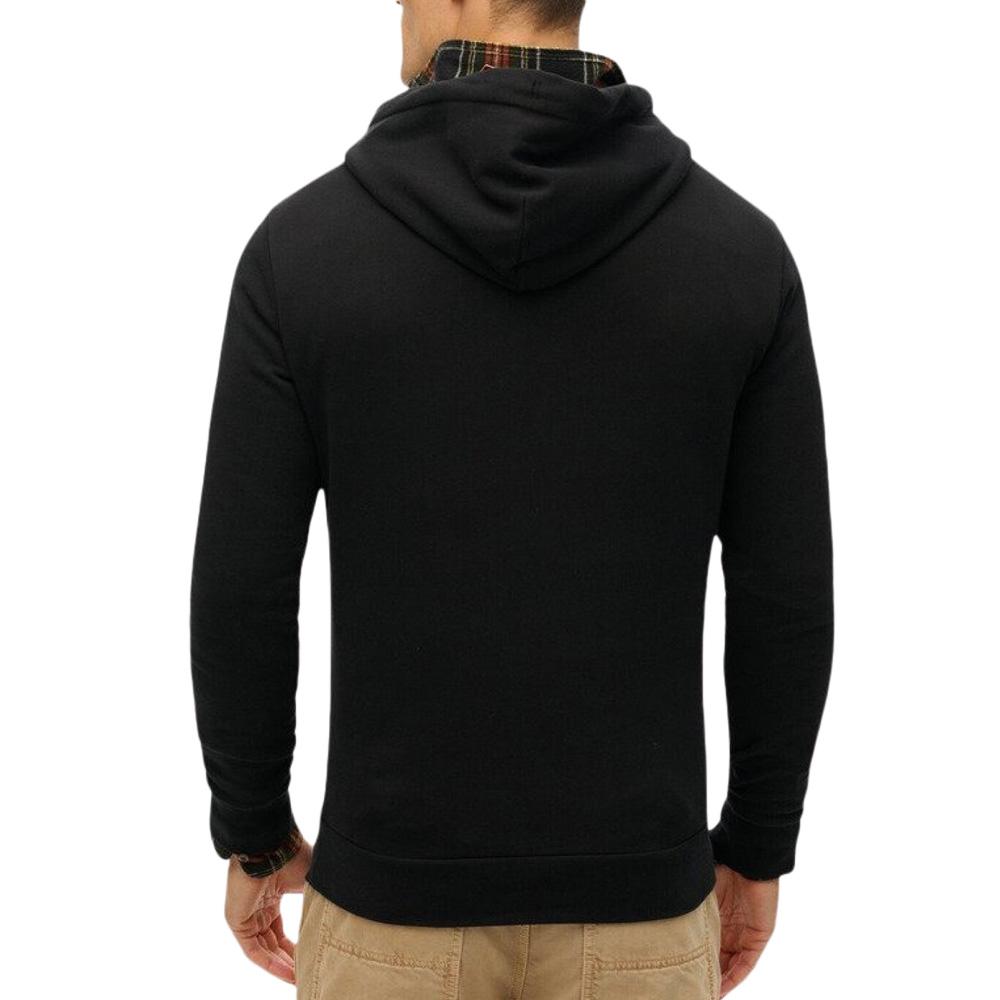 Sweat à Capuche Noir Homme Superdry Plain Hood vue 3