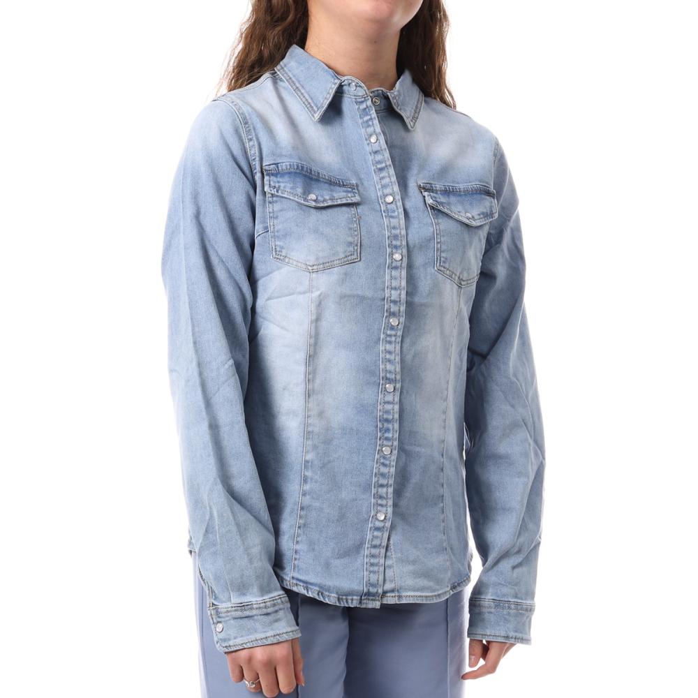 Chemise en Jean Bleu Clair Femme Monday Premium Bleach pas cher