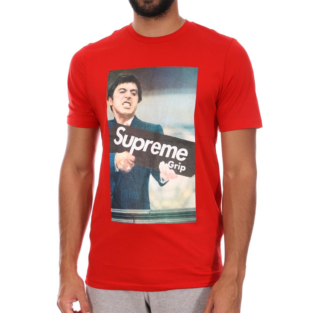 T-shirt Rouge Homme Supreme Grip Film pas cher