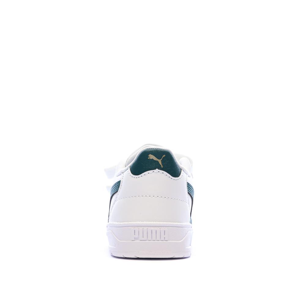 Baskets Blanches/Vertes Garçon Puma Shuffle Downtown vue 4