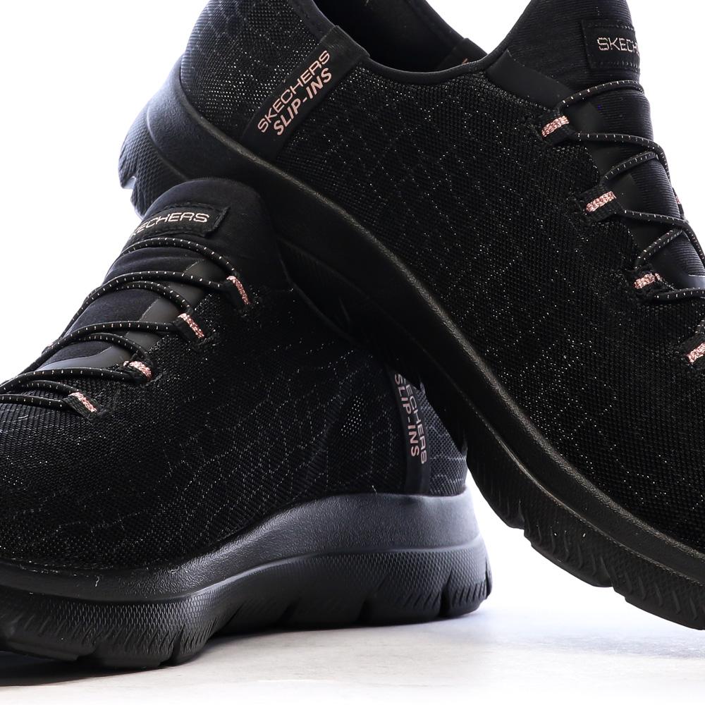 Basket Noir/Rose Femme Skechers Summits Classy Night vue 7