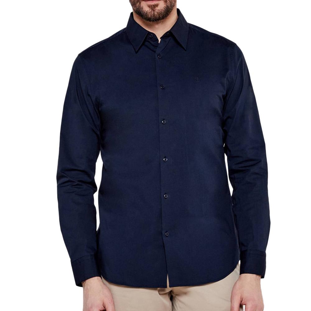 Chemise Marine Homme Calvin Klein Jeans Solid Stretch pas cher