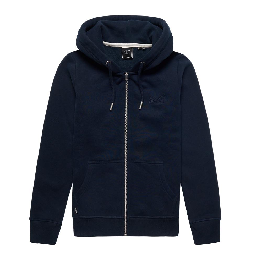 Sweat Zippé Noir Femme Superdry Vintage Logo pas cher