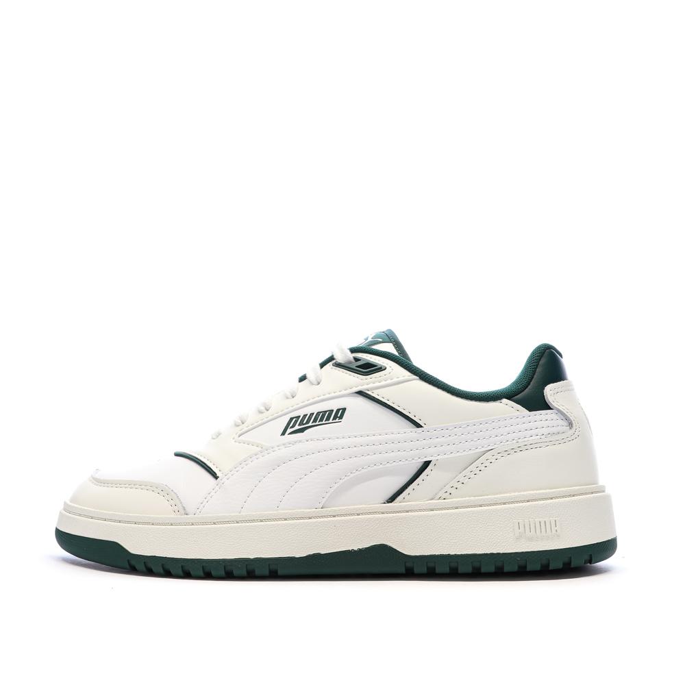 Baskets Blanches/Vertes Foncés Homme Puma Doublecourt03 pas cher