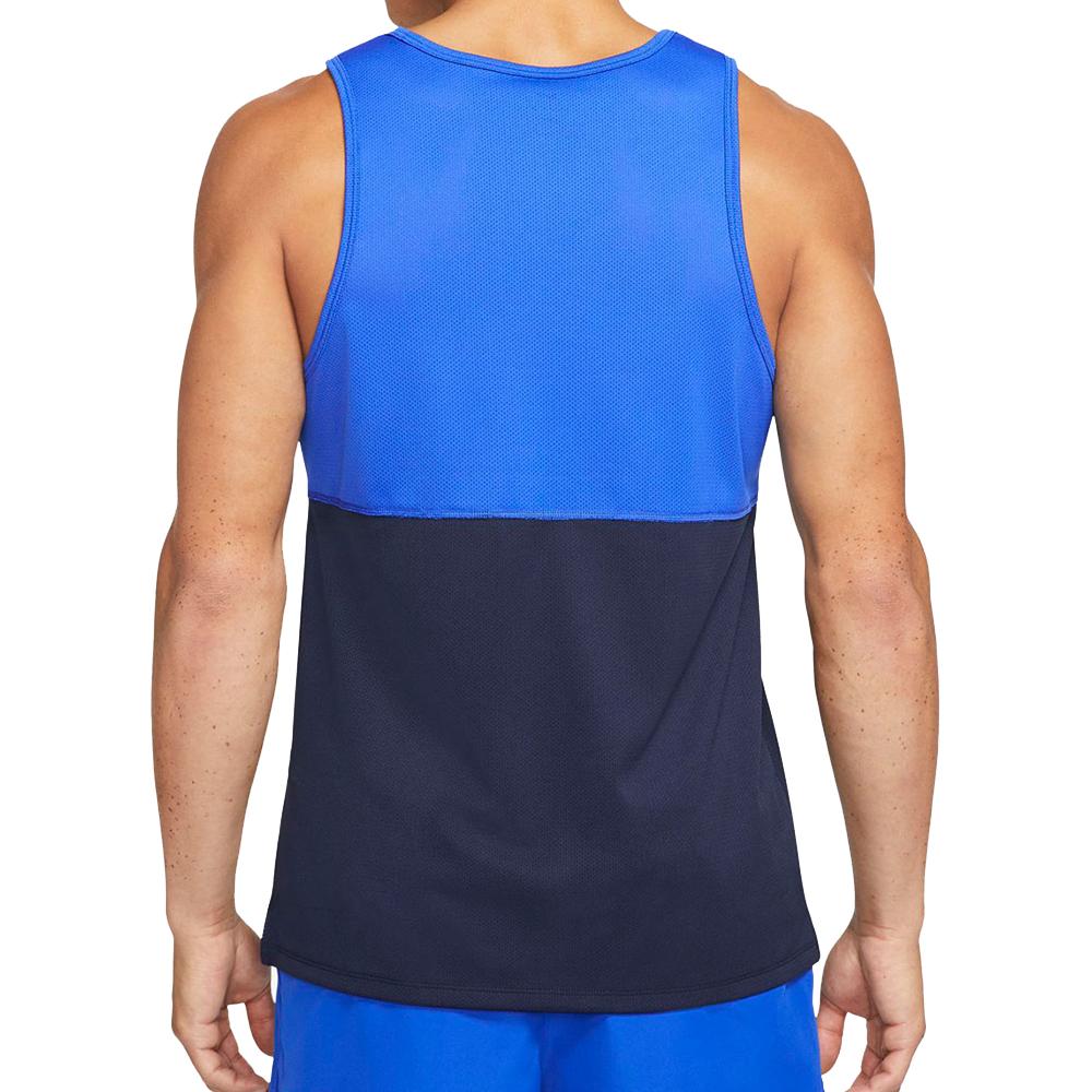Débardeur Bleu/Noir Homme Nike Df Run vue 2