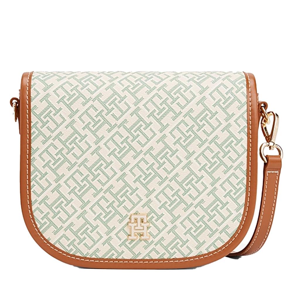 Sac à Bandoulière Vert Femme Tommy Hilfiger Th Monoplay Leather pas cher