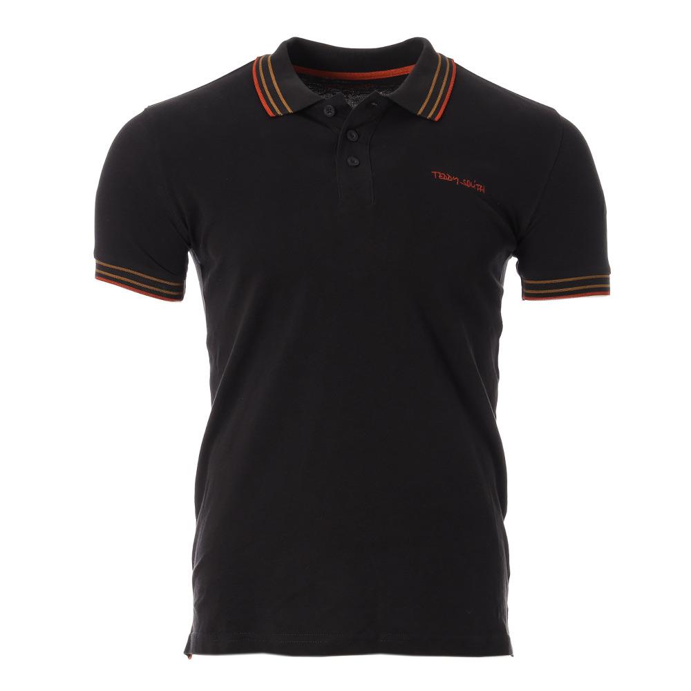 Polo Noir/Rouge/Orange Homme Teddy Smith Pasian pas cher