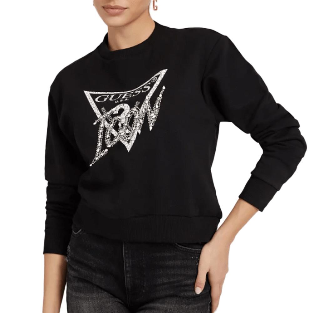 Sweat Noir Femme Guess Icon pas cher