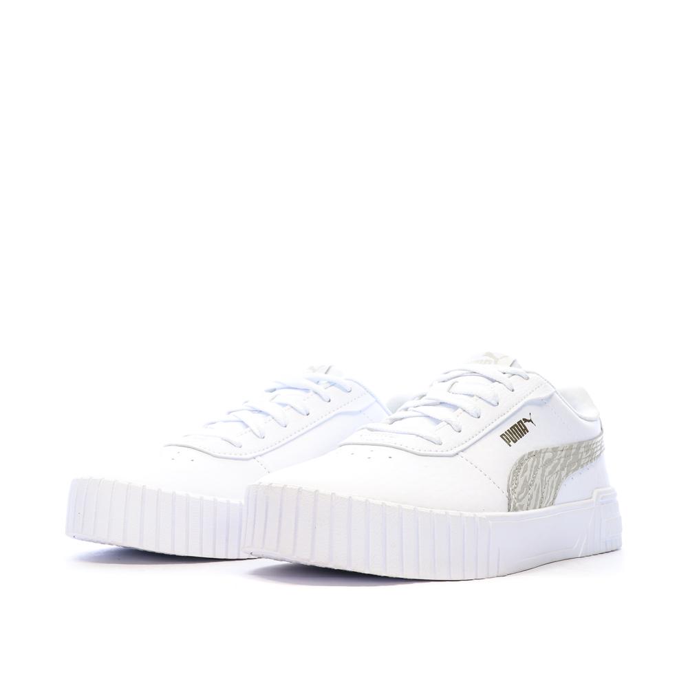 Baskets Blanc/Beige Femme Puma Carina 2.0 Zebra vue 6