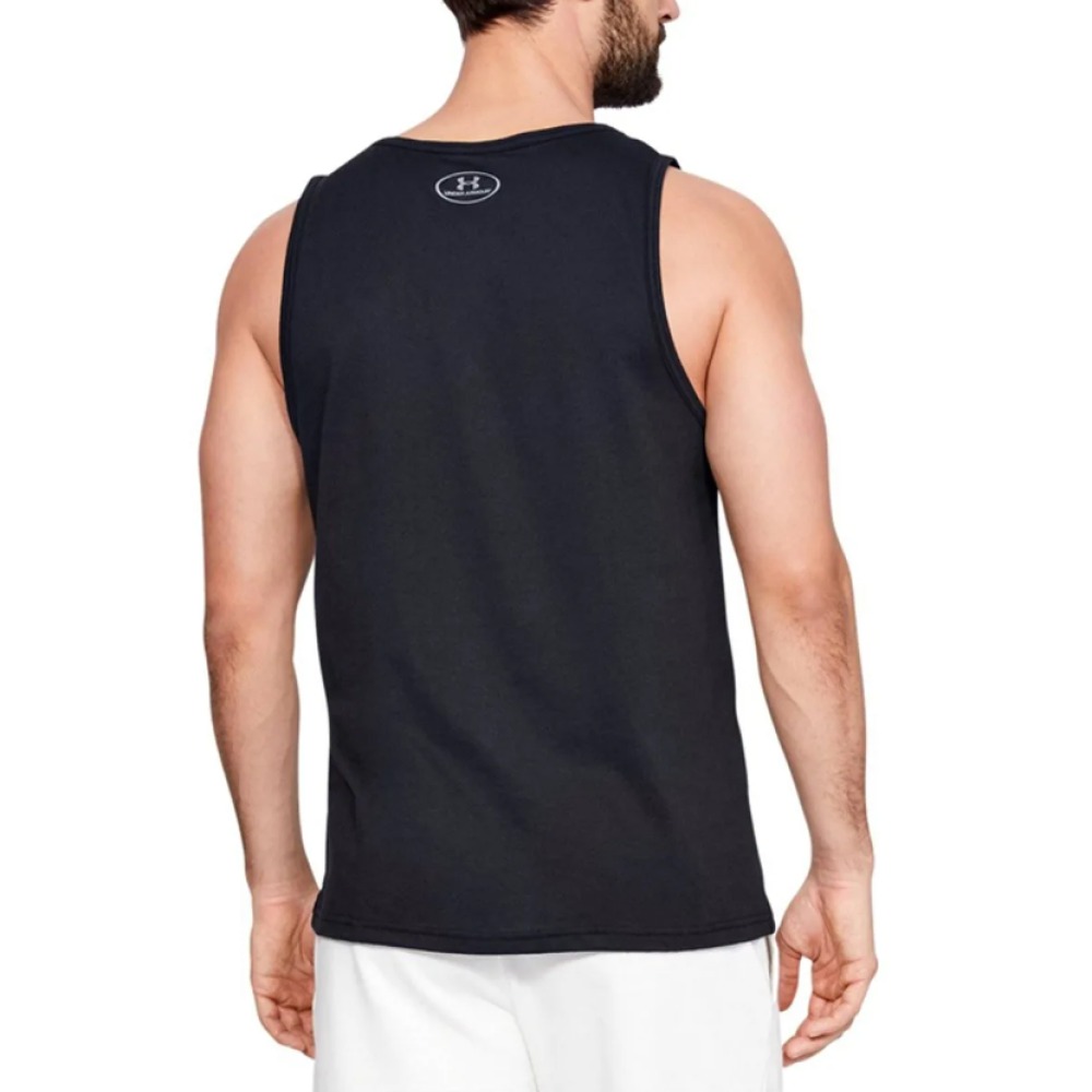 Débardeur noir homme Under Armour Sportstyle Logo Tank vue 2