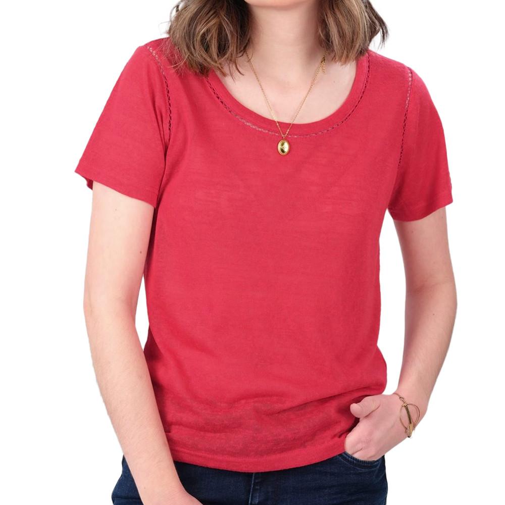 T-shirt Rouge Femme Deeluxe Colyne pas cher