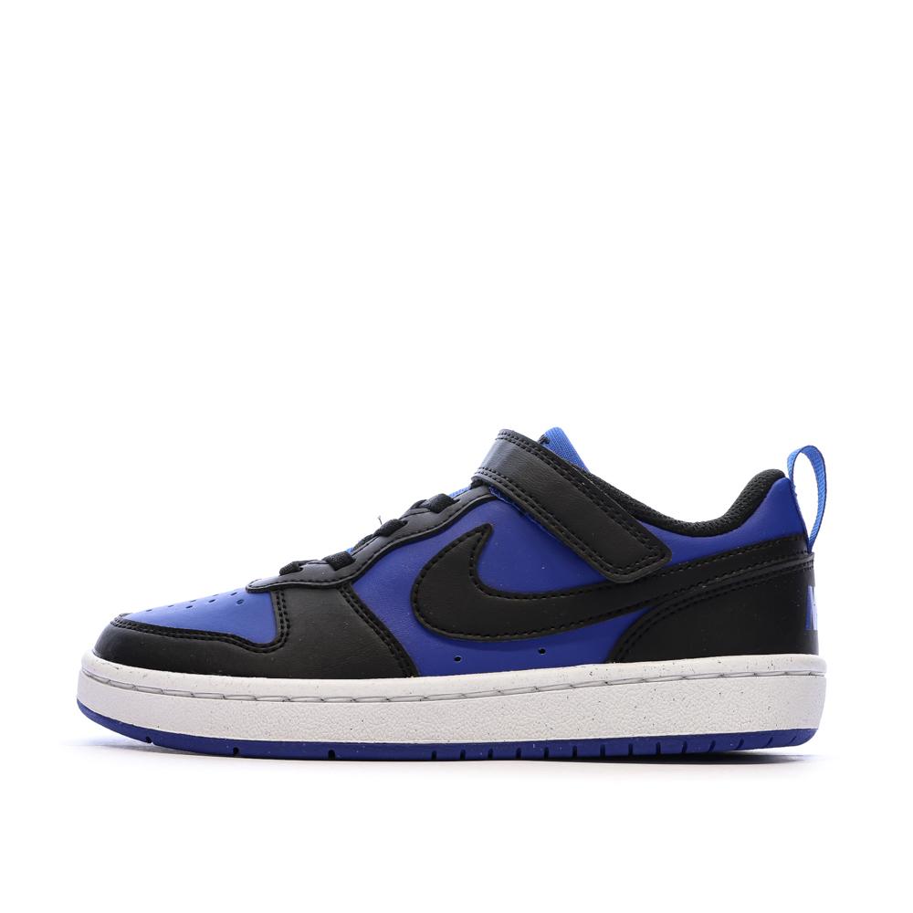 Baskets Noir/Bleu Garçon Nike Court Borough Low pas cher