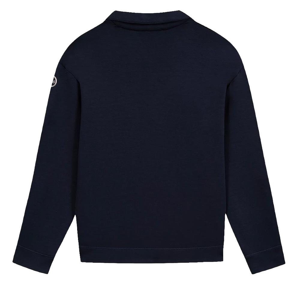 Damen-Sweatshirt mit 1/4-Reißverschluss, marineblau, TBS Craie Ansicht 2