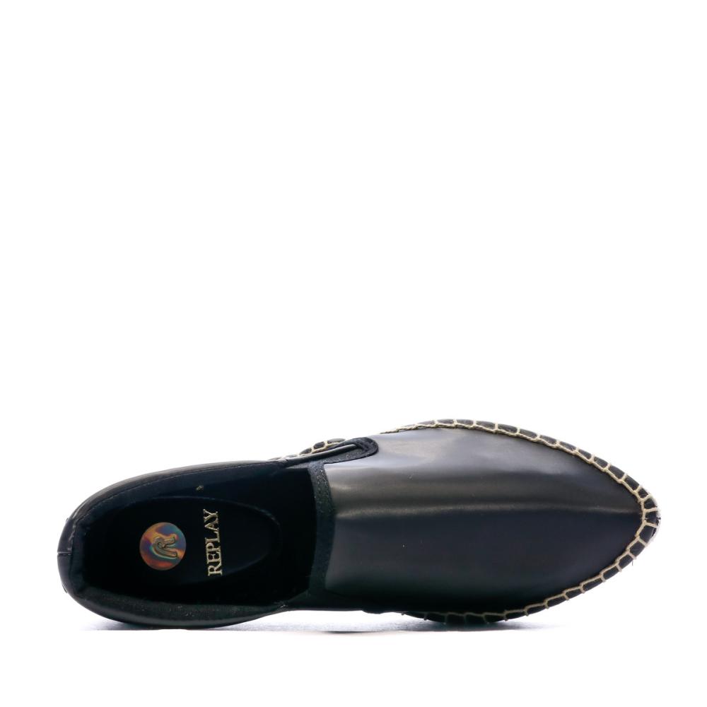 Espadrille Noir Femme Replay Queen slip vue 4