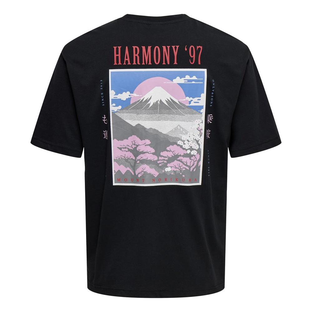 T-Shirt Noir/Bleu Homme Only & Sons Tristan vue 2
