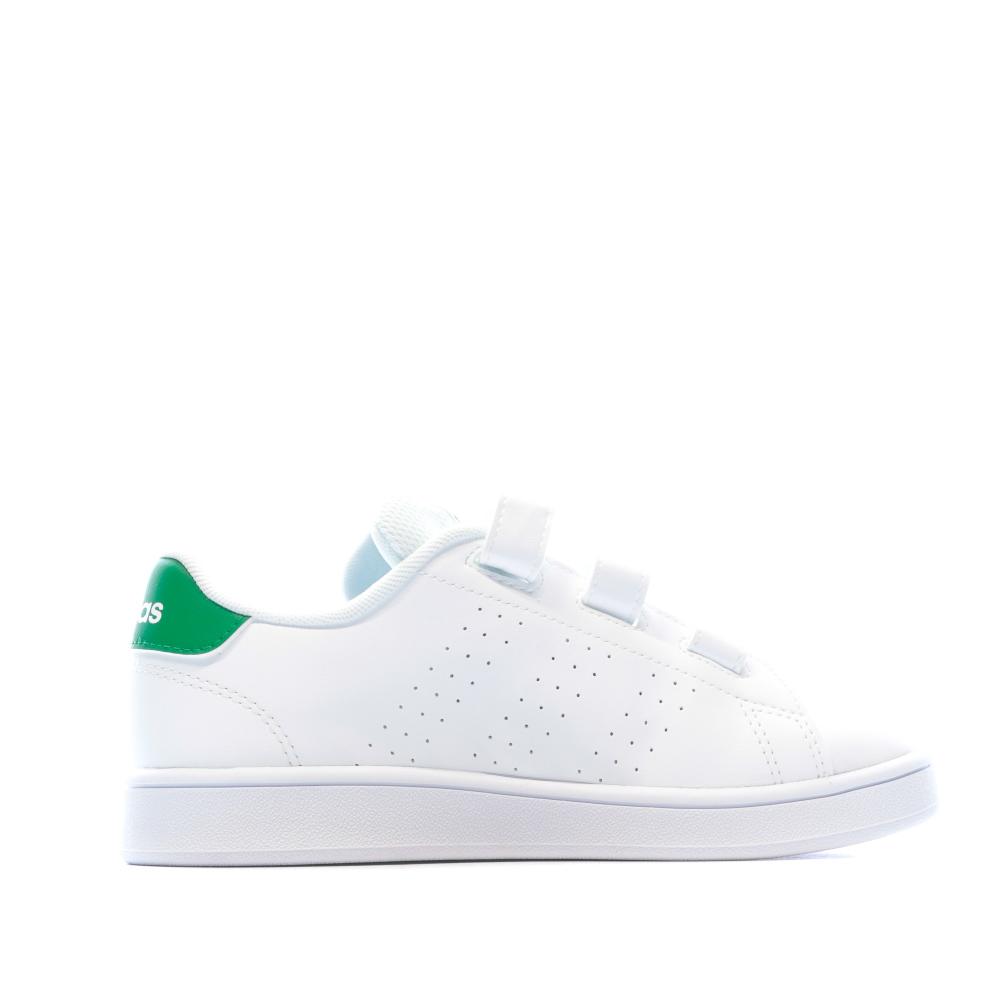 Baskets blanc/vert Enfant Adidas Advantage vue 2