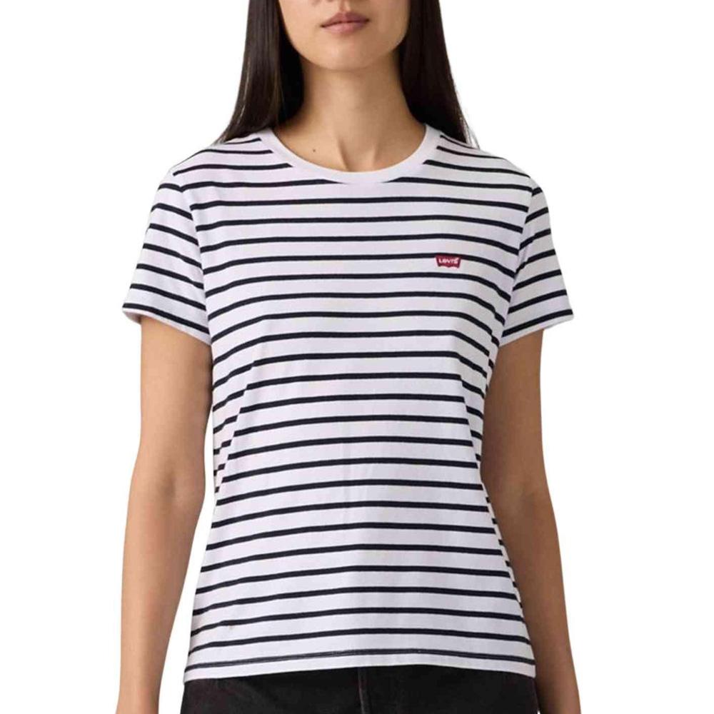 T-Shirt Blanc/bleu Femme Levi's Perfect 1 pas cher