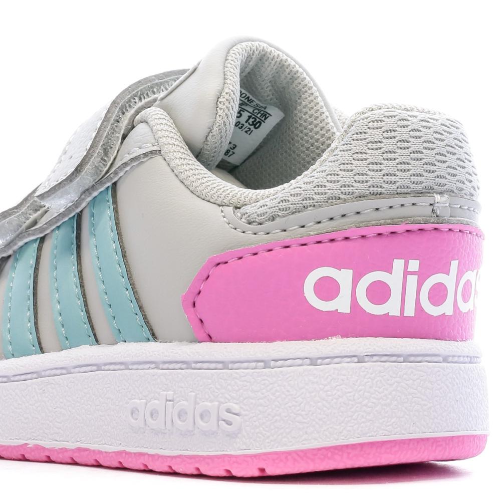 Baskets Grise Fille Adidas Hoops 2.0 vue 7