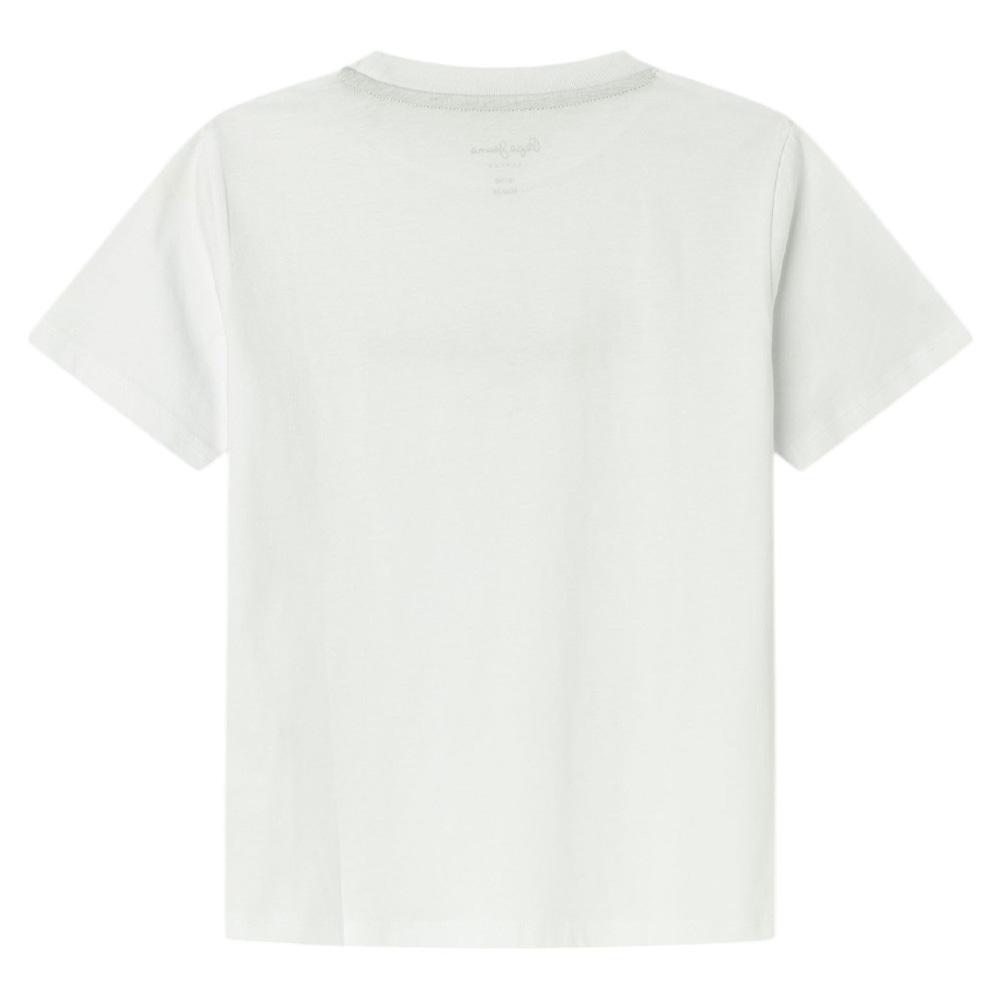 T-shirt Blanc Garçon Pepe Jeans New Art vue 2