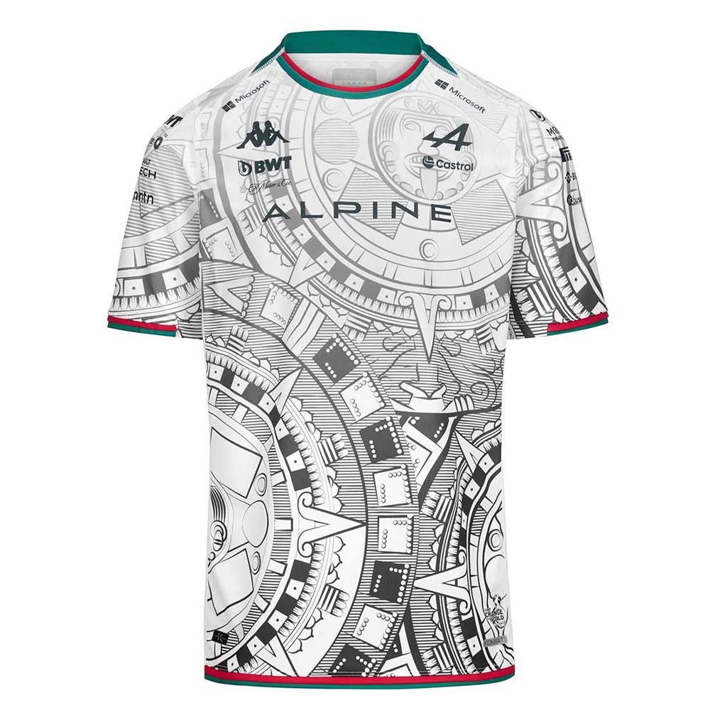 Maillot Kombat Blanc Homme Ocon BWT Kappa Alpine F1 Team 2024 pas cher