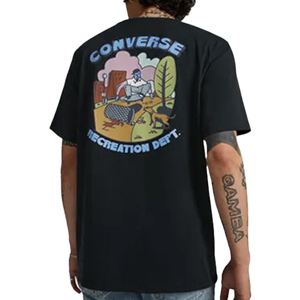 T-shirt Noir Homme Converse Recreation vue 2