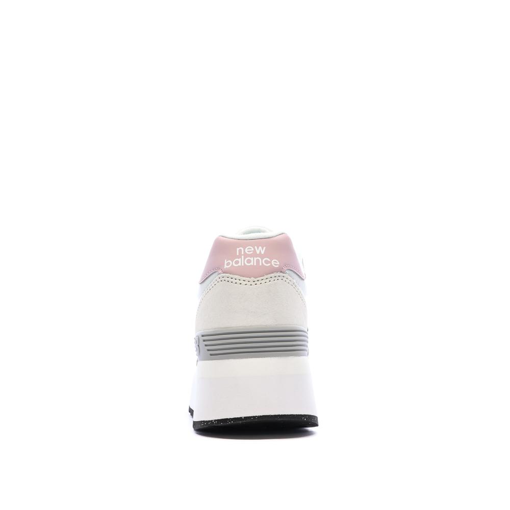 Baskets Blanches/Beiges/Roses Femme New Balance 515 vue 3