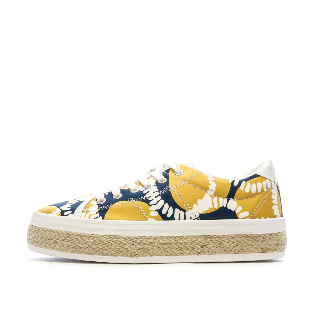 Baskets Marine/Jaune Femme No Name Malibu pas cher