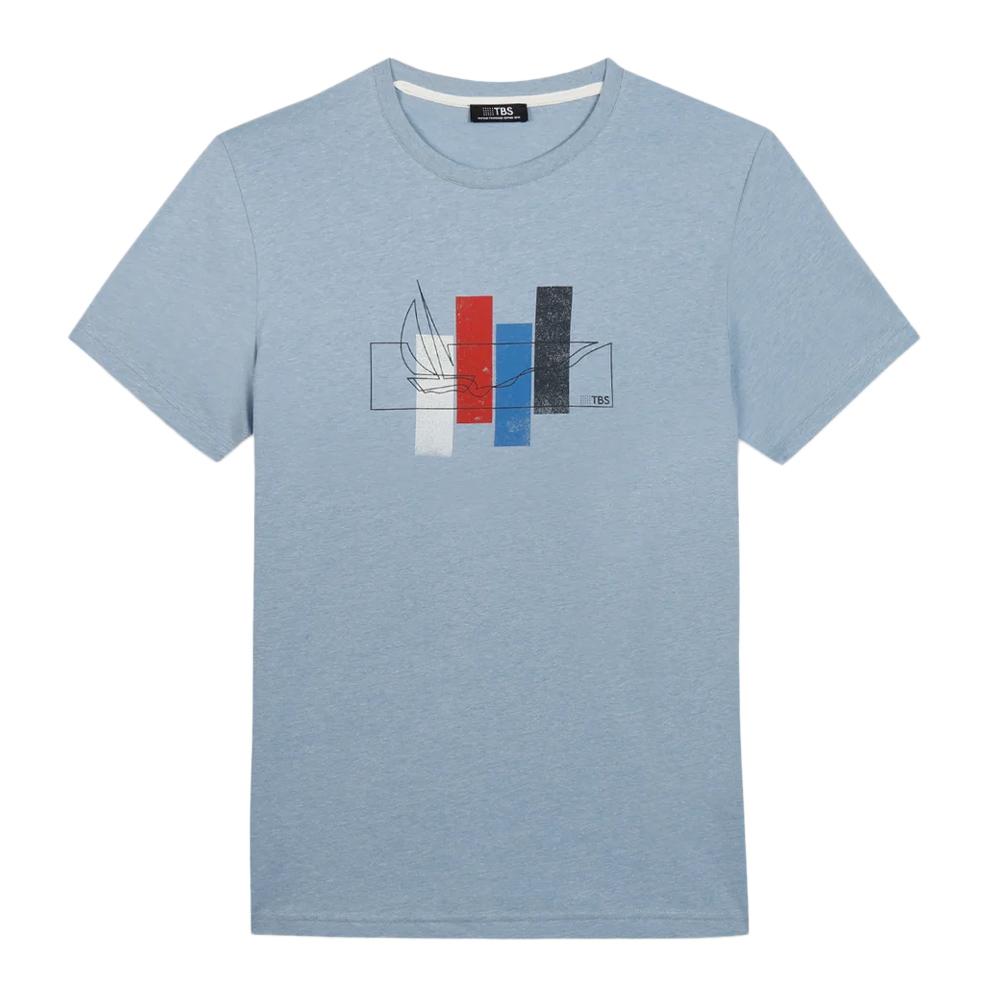 T-Shirt Bleu Homme TBS Horizon pas cher