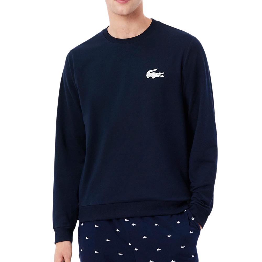 Sweat Marine Homme Lacoste Fleece pas cher