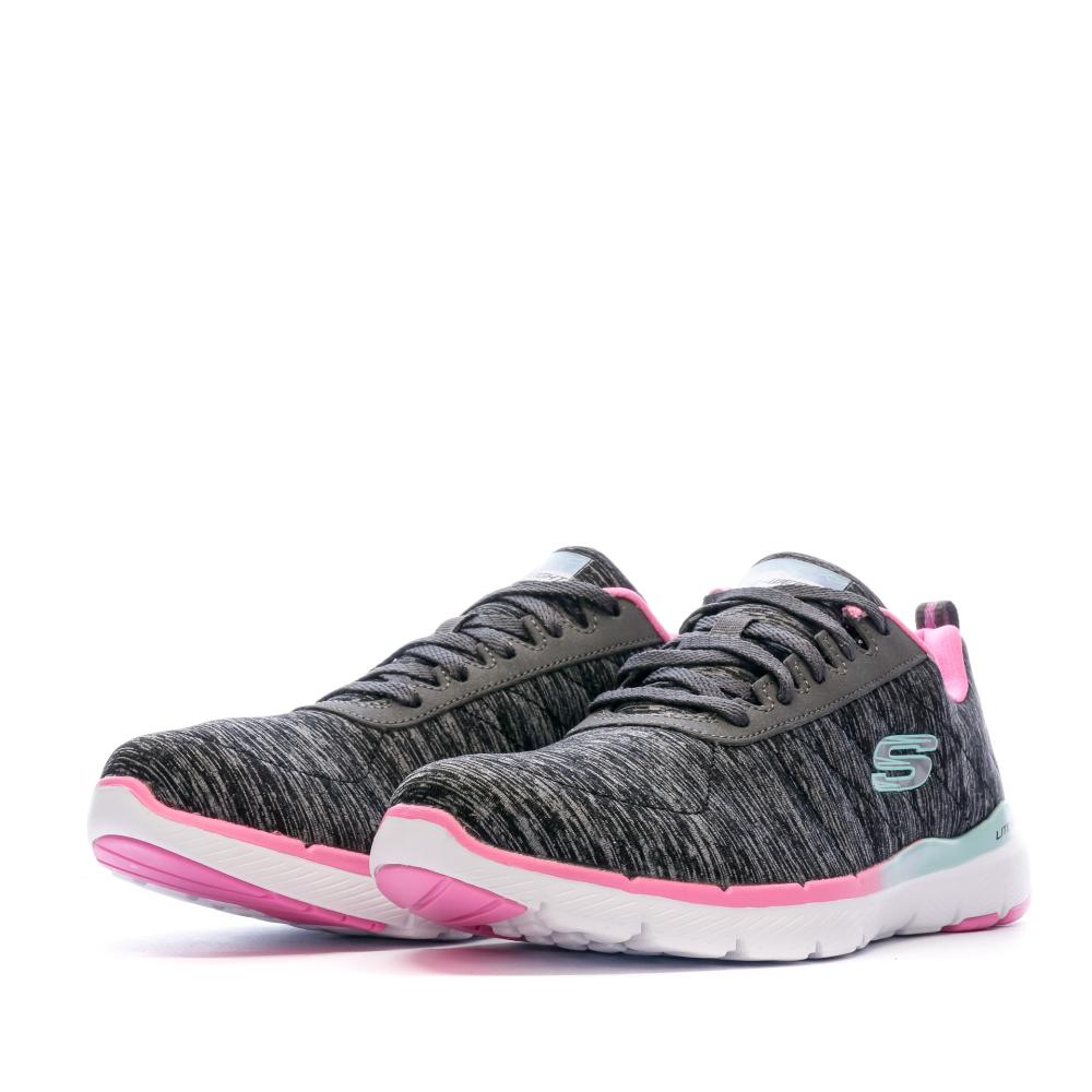 Baskets Grises Femme Skechers Flex Appeal 3.0 vue 6