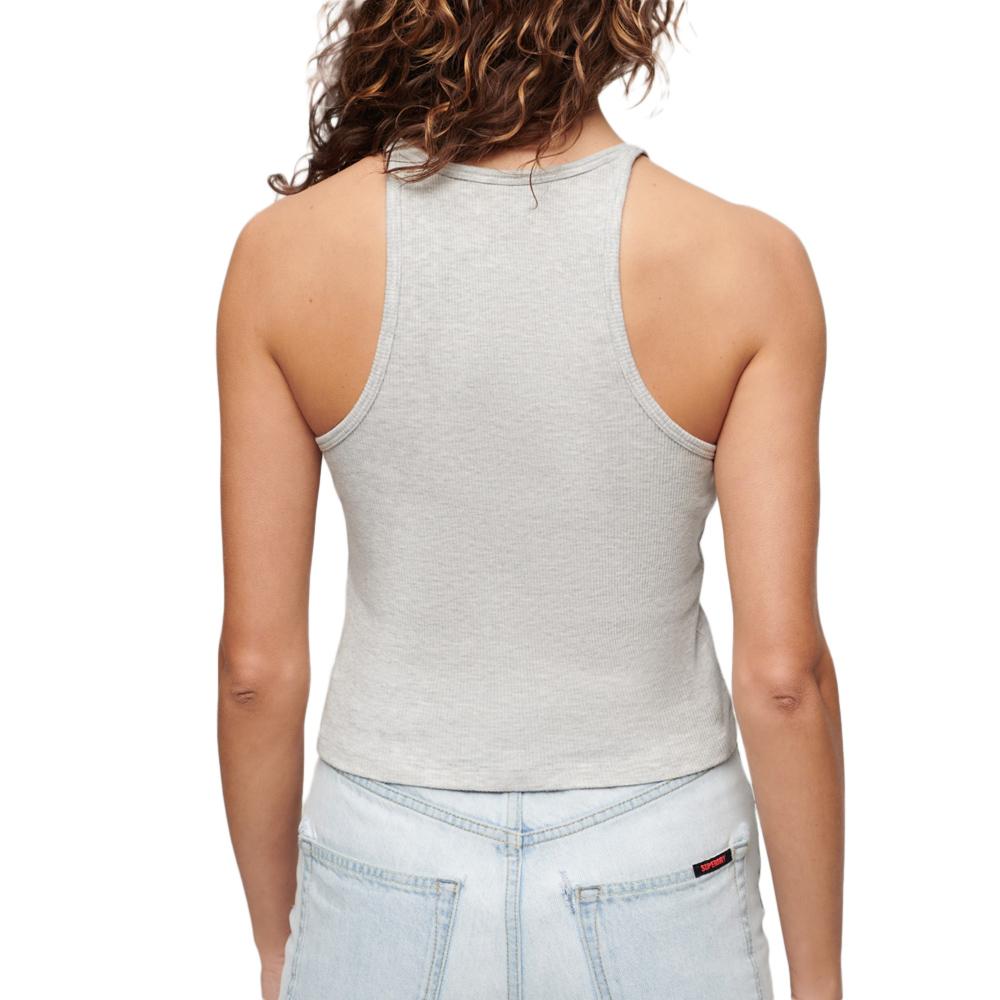 Débardeur Gris Femme Superdry Essential Logo Racer vue 2