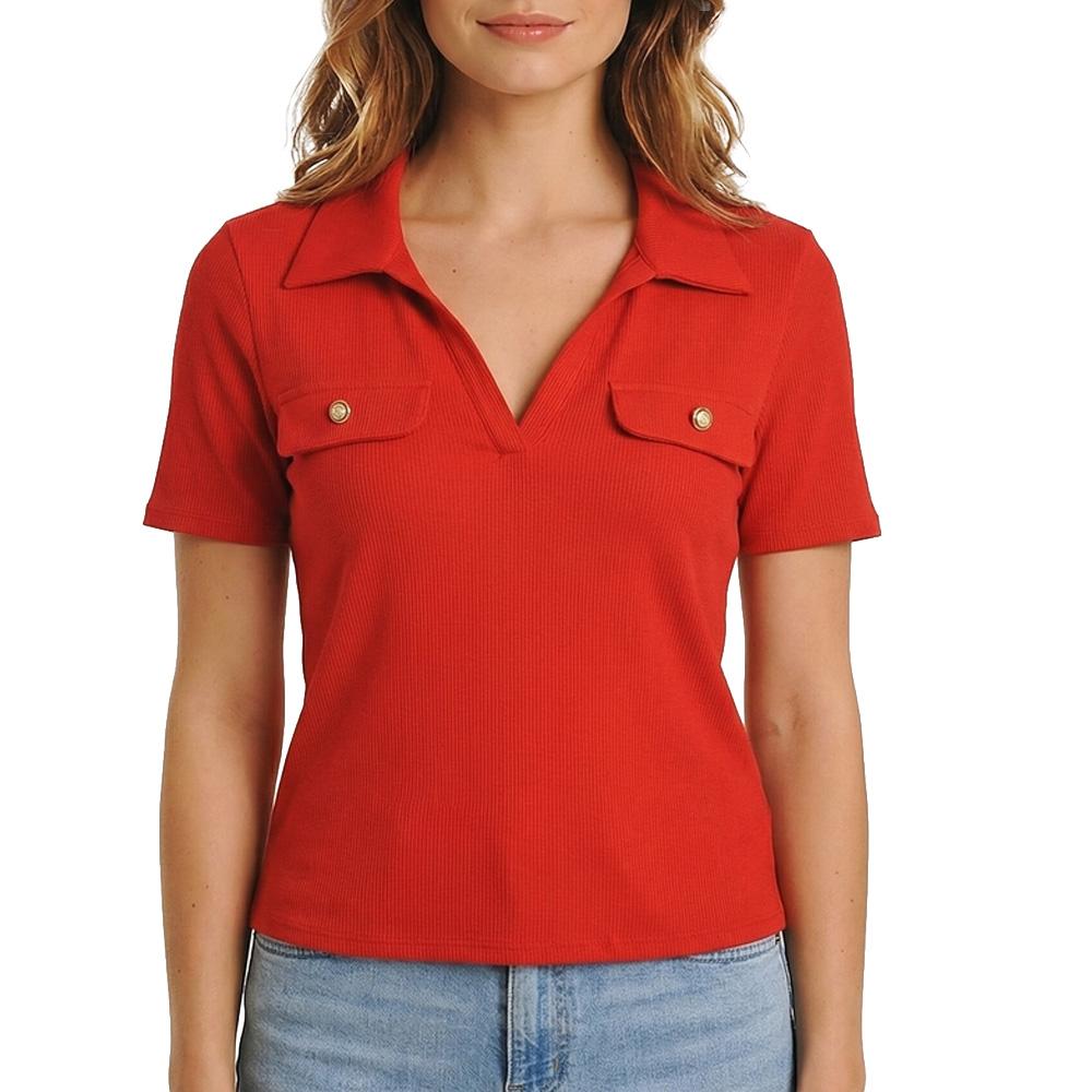 Polo Rouge Femme Morgan DROSSO pas cher