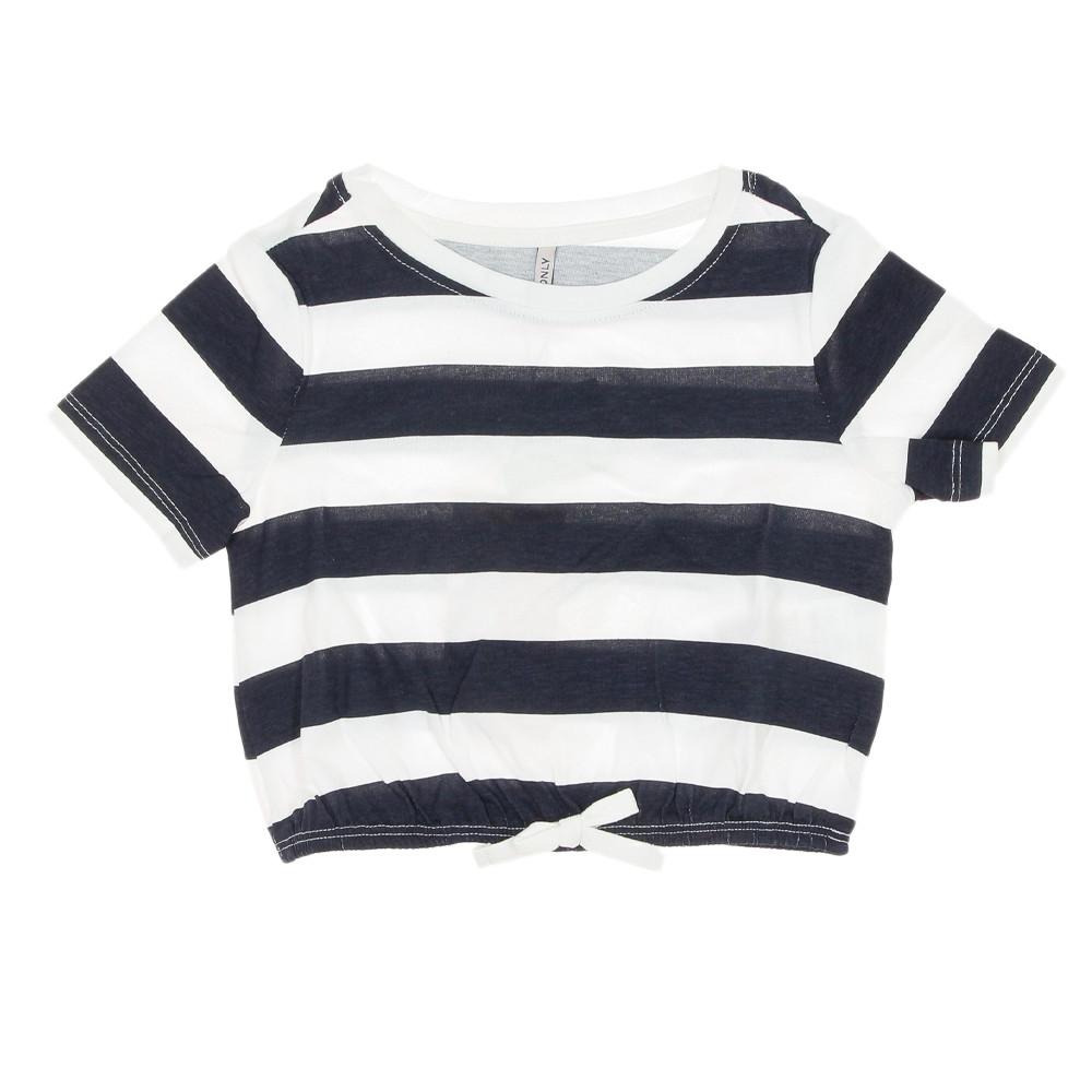 T-shirt Blanc/Marine Fille Kids Only Knot Stripe pas cher