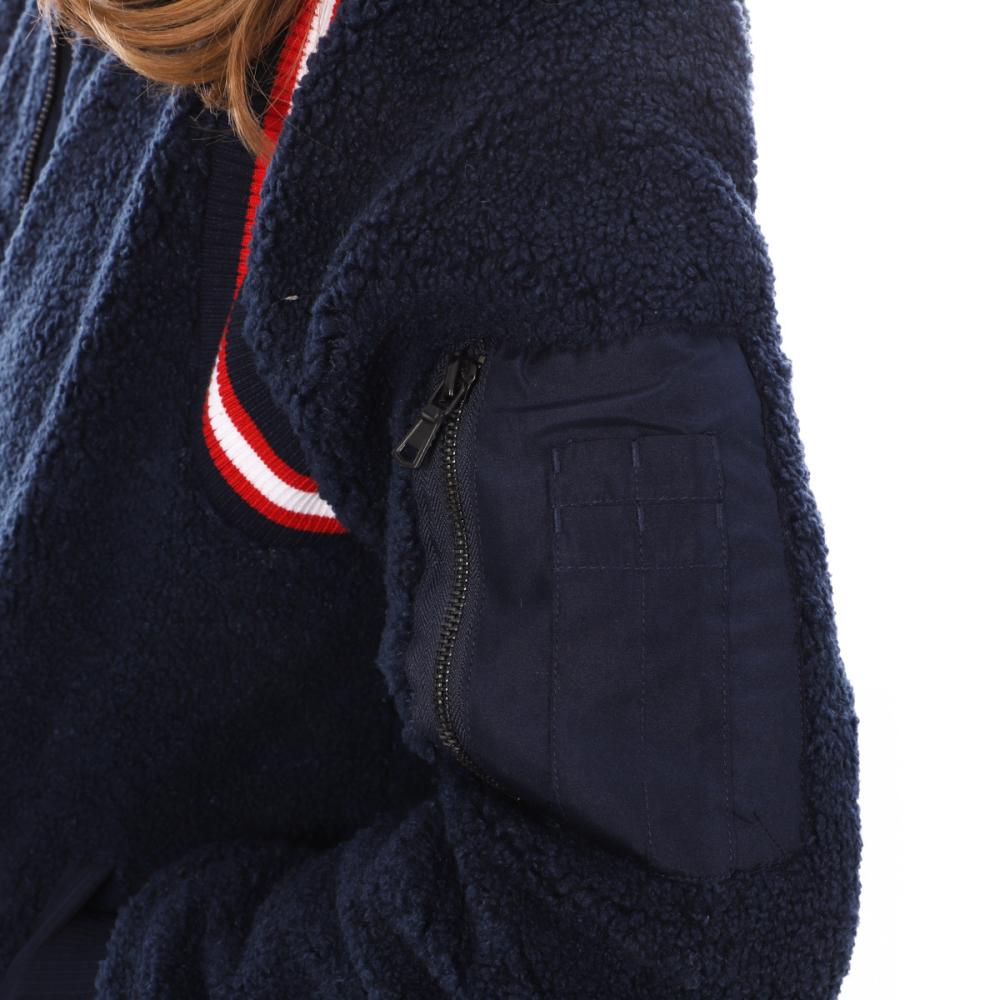 Bomber Bleu sherpa Femme Teddy Smith Banofa vue 3