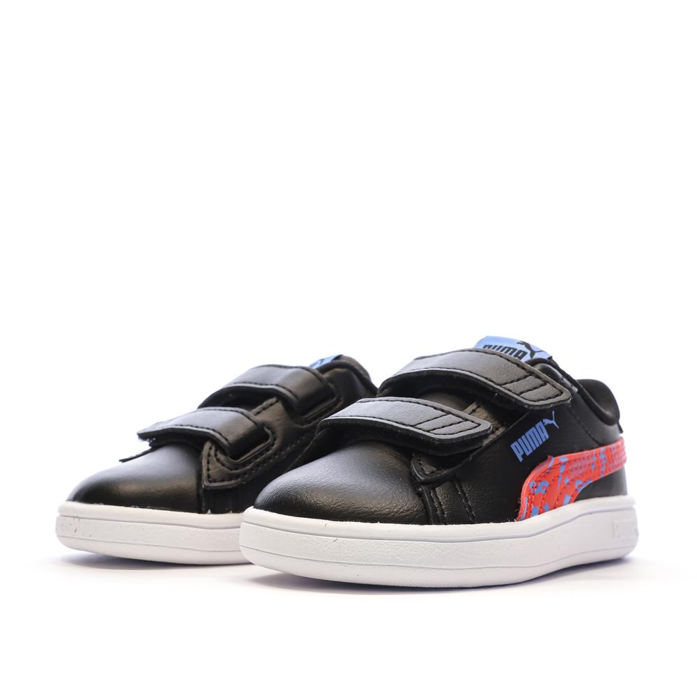 Baskets Noires/Rouges Garçon Puma Smash 3.0 vue 6