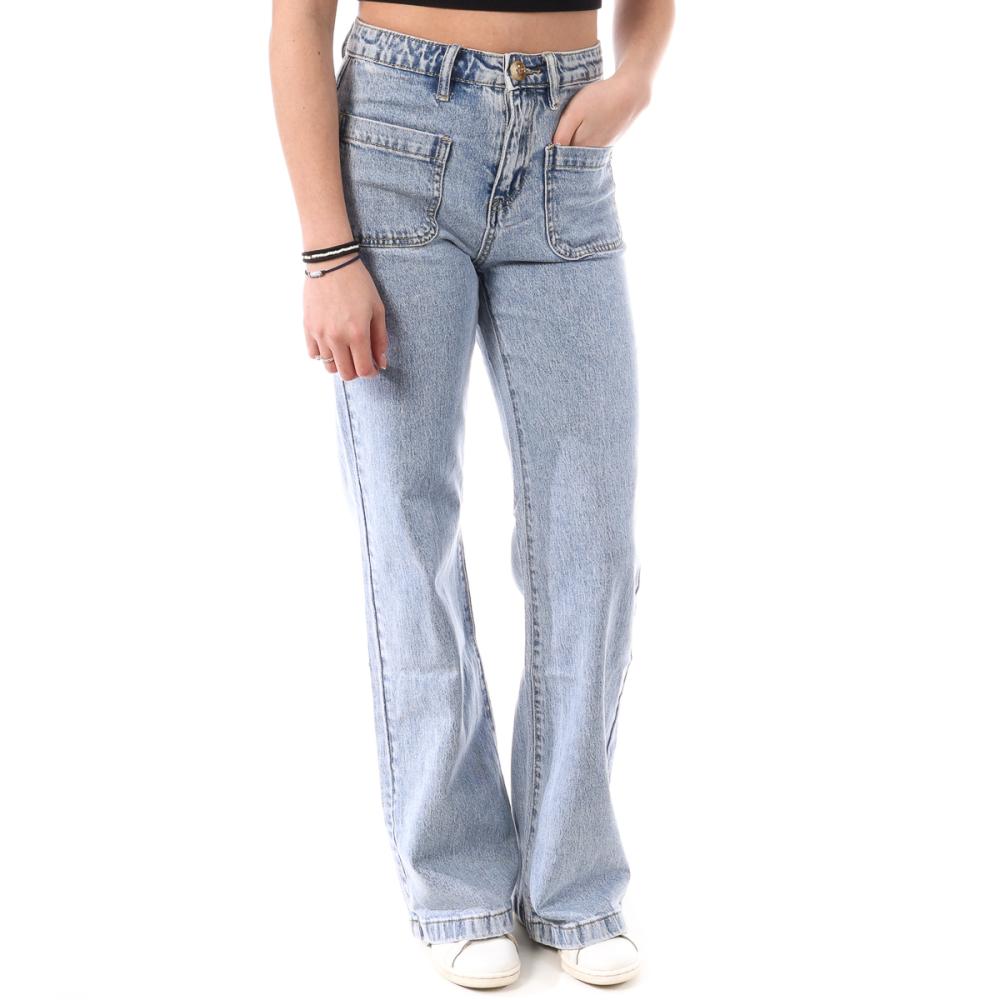 Jean Large Bleu/Blanc Femme Monday Premium BEH pas cher