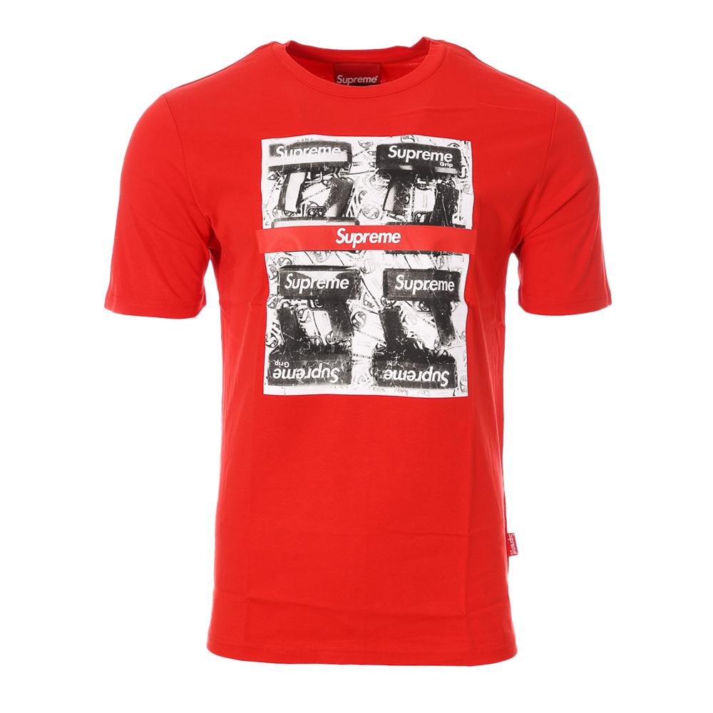 T-shirt Rouge Homme Supreme Grip Gun pas cher