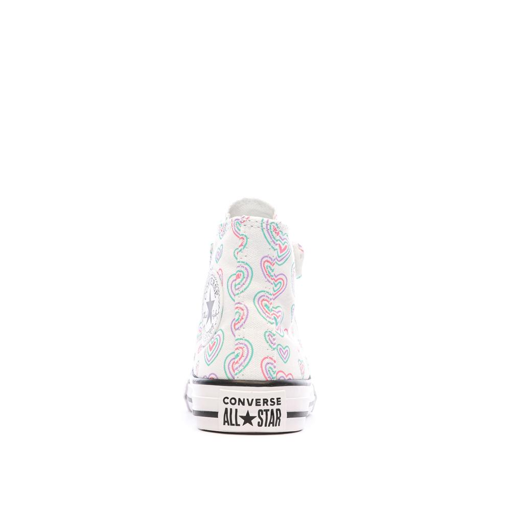 Baskets Blanches à cœurs Fille Converse All Star Hearts Easy-on vue 3
