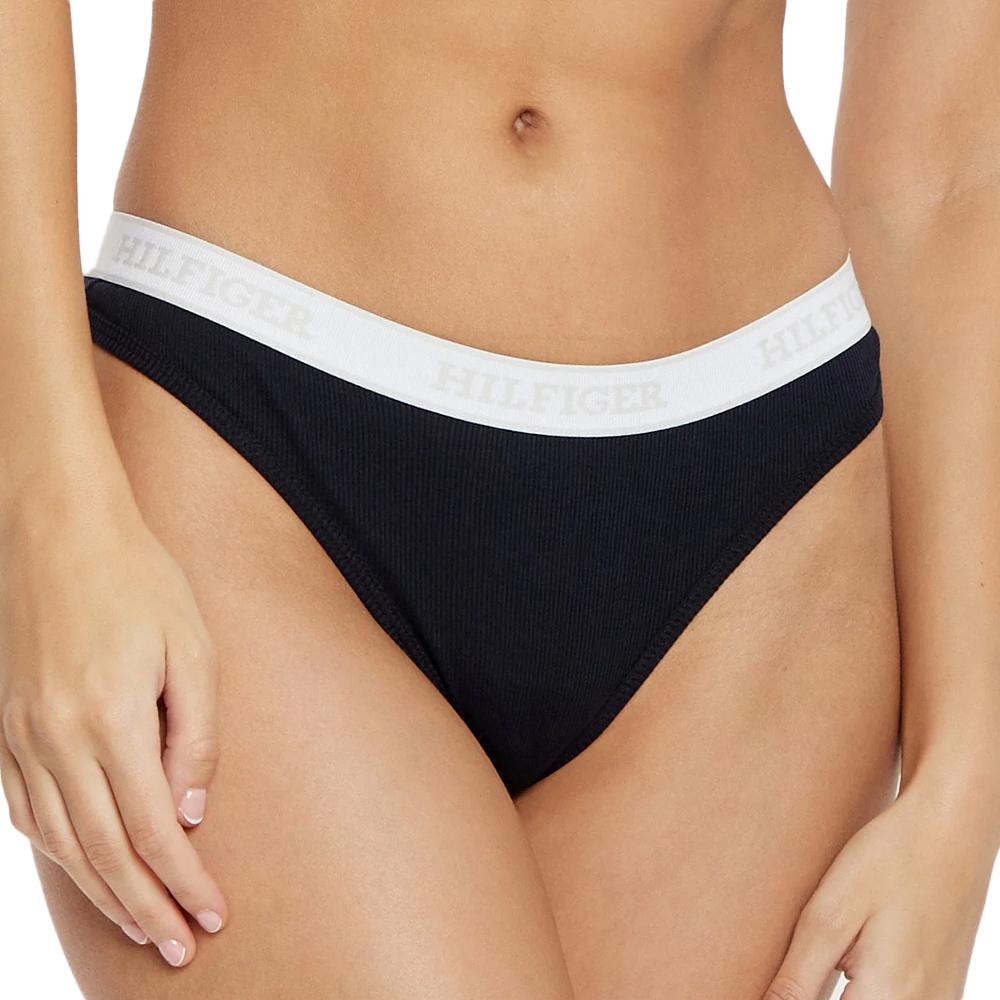 String Noir Femme Tommy Hilfiger ThongR pas cher
