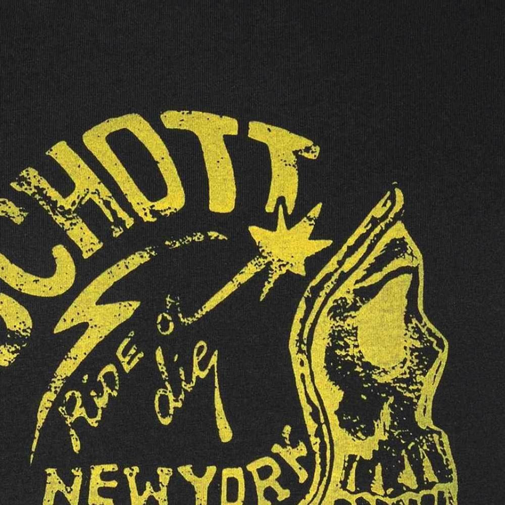 T-shirt Noir Homme Schott Tom21 vue 2