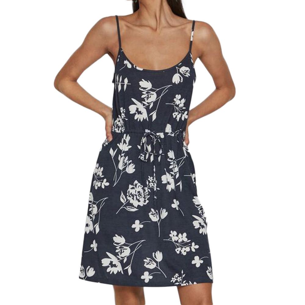 Robe Marine à fleurs Femme Vila Mooney pas cher