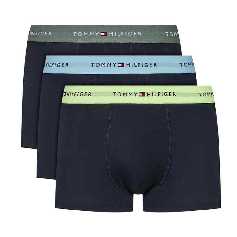 X3 Boxers Noir/Kaki/Vert/Bleu Homme Tommy Hilfiger Trunk pas cher